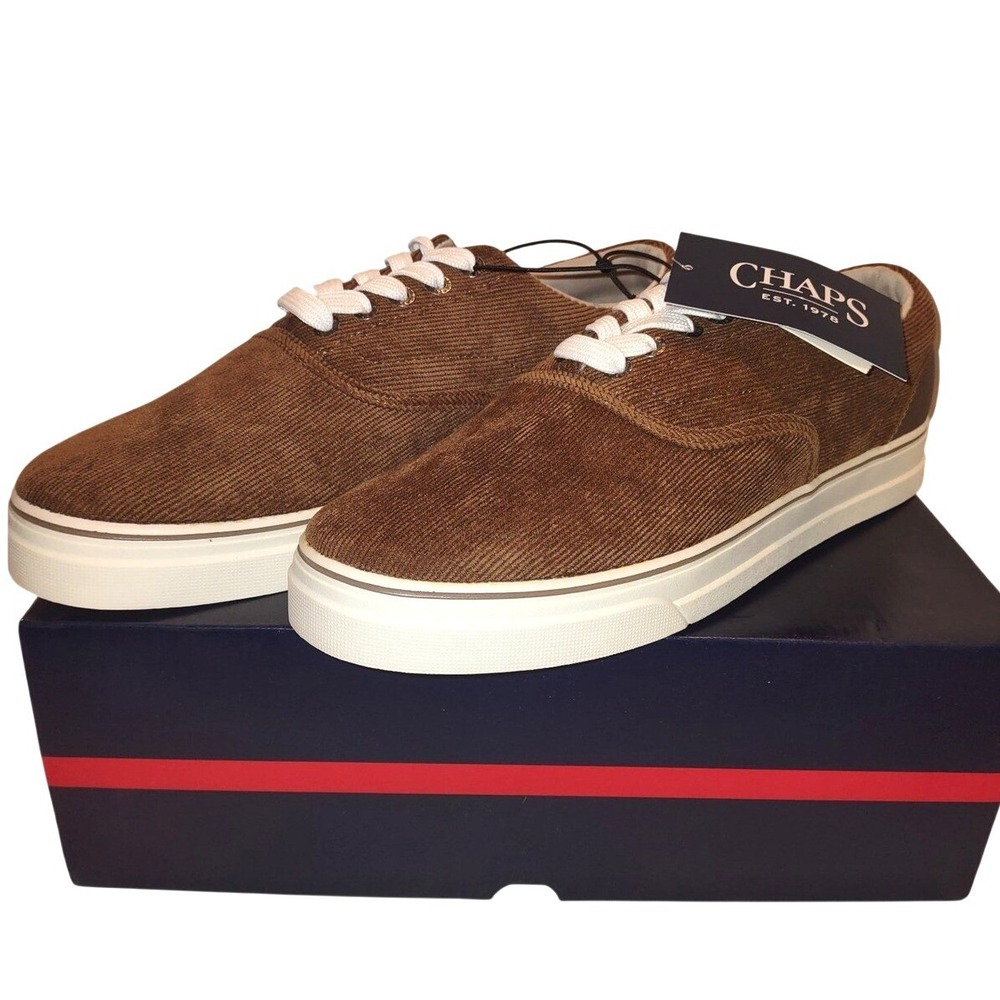 Chaps Chace LaceUp Sneakers Brown Corduroy Casual Shoes Mens 9.5 NIB NWT Casual